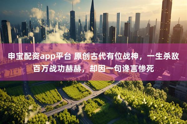 申宝配资app平台 原创古代有位战神，一生杀敌百万战功赫赫，却因一句谗言惨死